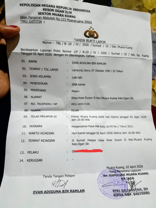 
					Pelajar Ngamuk Bawa Parang, Wartawan di Ogan Ilir Diancam di Depan Rumah