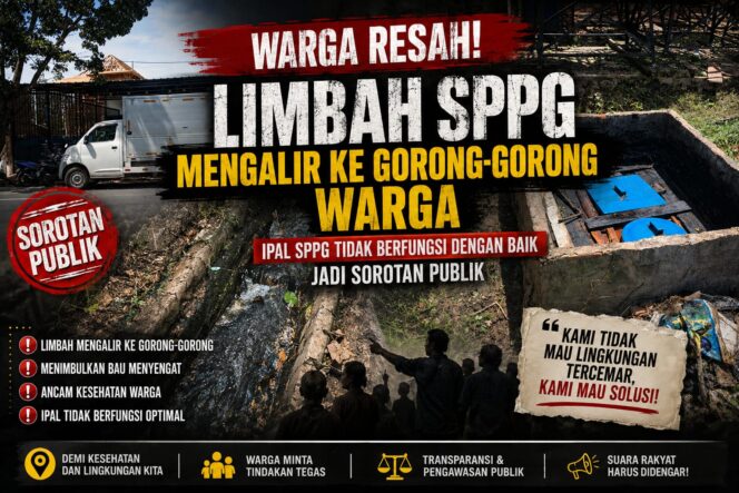 
					Limbah SPPG Mengalir ke Gorong-Gorong Warga, IPAL Diduga Tidak Berfungsi Optimal